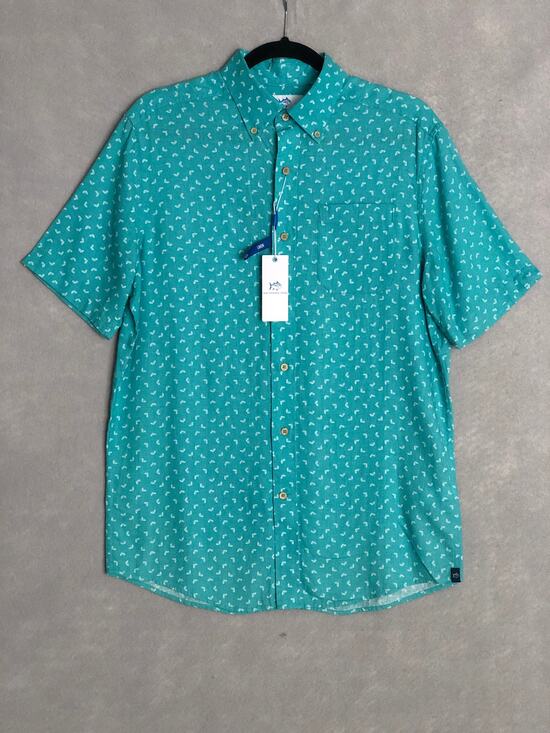 Southern Tide Other - Southern Tide Sports Shirt Linen Rayon Turquoise Men's Small NEW